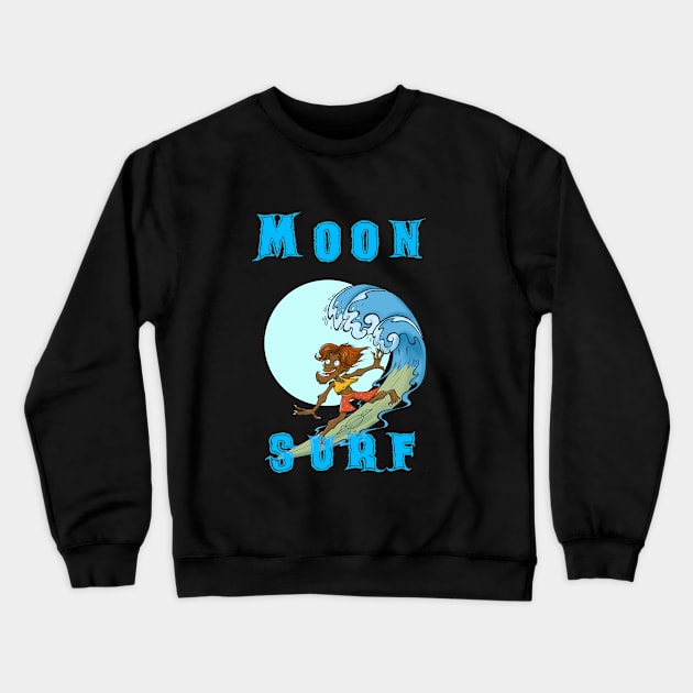 Moon Surf Crewneck Sweatshirt by CarmoStudio